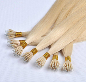 Wholesale Nano Ring Human Hair Extensions Nano Bead Tip Double Drawn Russian Ginger 28 Inch Nano Hair Extensions
