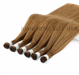 Double Drawn Remy Soft Hair Extension Human Cuticle Intact Hand Tied Weft